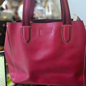 Coach Derby Tote – Pink Pebbled Leather with Interior Scarf